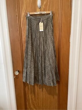 Mango Pleated Midi Skirt New Without Tags